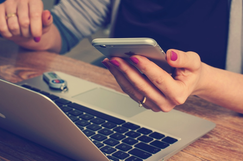 woman using smartphone